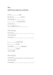 English Worksheet: Song - Easy
