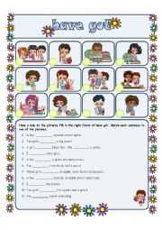 English Worksheet: HAVE GOT - HAS GOT