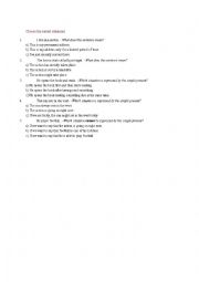 English Worksheet: Choose the correct statement