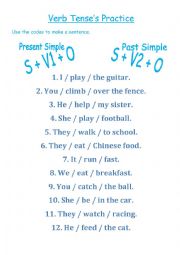 English Worksheet: Simple present and simple past practice