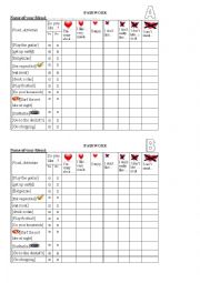 English Worksheet: Pairwork Likes and dislikes