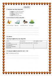 English Worksheet: eating habits