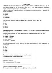 English Worksheet: Exercises - Plural Nouns