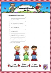 English Worksheet: PRESENT SIMPLE - TO BE
