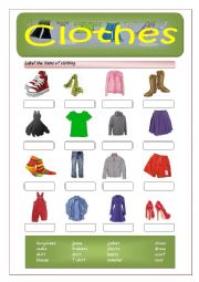 English Worksheet: Clothes