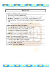 English Worksheet: Personal Pronouns