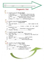 English Worksheet: Diagnostic test 8th