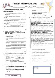 English Worksheet: SECOND TERM TEST