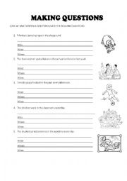English Worksheet: Making questions worksheet