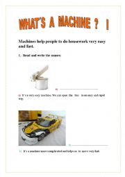 English Worksheet: MACHINES  I