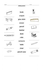 English Worksheet: School supplies