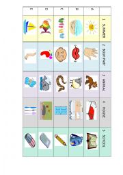 English Worksheet: TIC TAC TOE PICTIONARY