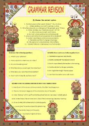 English Worksheet: GRAMMAR REVISION