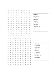 English Worksheet: Celebrations wordsearch