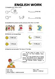 English Worksheet: Grammar Worksheet