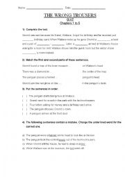 English Worksheet: The Wrong Trousers