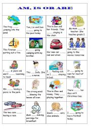English Worksheet: Am, is or are