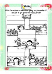 English Worksheet: Spring Writing