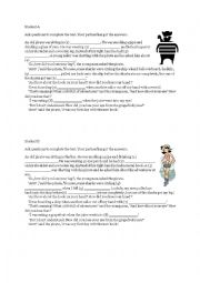 English Worksheet: Past Simple and Continous Speaking Exercise