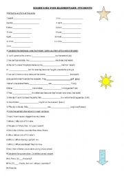 English Worksheet: elementary revision