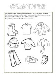 English Worksheet: clothes