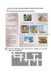 English Worksheet: Ancient wonders of the world 