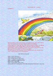 English Worksheet: the rainbow, fable summary.
