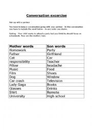 English Worksheet: Conversation exercise