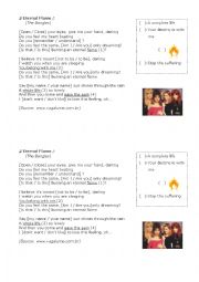 English Worksheet: Song Activity - Eternal Flame