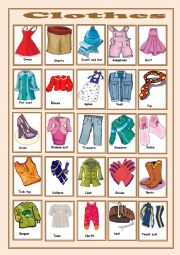 English Worksheet: clothes