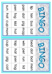 English Worksheet: Cvc Words Bingo 2