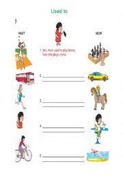 English Worksheet: used to