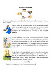English Worksheet: Lesson in Friendship