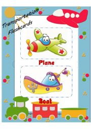 English Worksheet: transportation flashcards