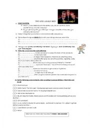 English Worksheet: two and a half men season 1