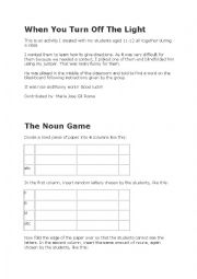 English Worksheet: games