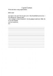 English Worksheet: capital letters