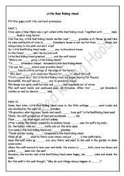 English Worksheet: Text - Little Red Riding Hood