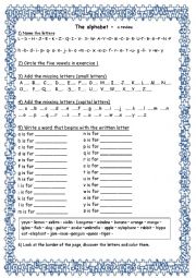 English Worksheet: Tthe Alphabet - a review