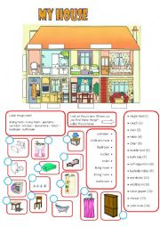 English Worksheet: My House