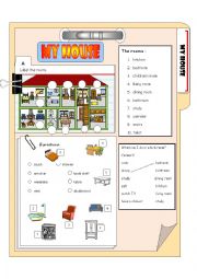 English Worksheet: My House