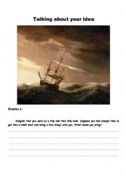 English Worksheet: Talking about your idea