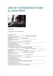 English Worksheet: One of the brightest star by James Blunt