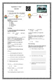 English Worksheet: Song. Numb