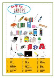 English Worksheet: Back to school