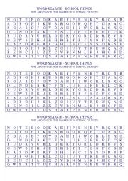 English Worksheet: word search