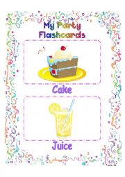 English Worksheet: birthday party flash cards