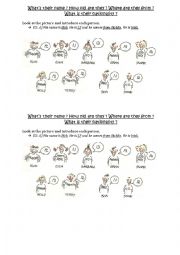 English Worksheet: Introduce them ! 