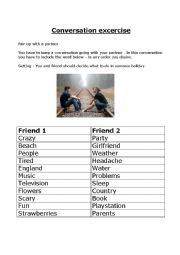 English Worksheet: Conversation exercise 2