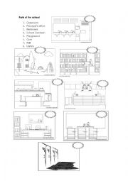 English Worksheet: parts of the school